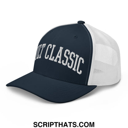 Cult Classic Embroidered Mesh Trucker Hat Navy White