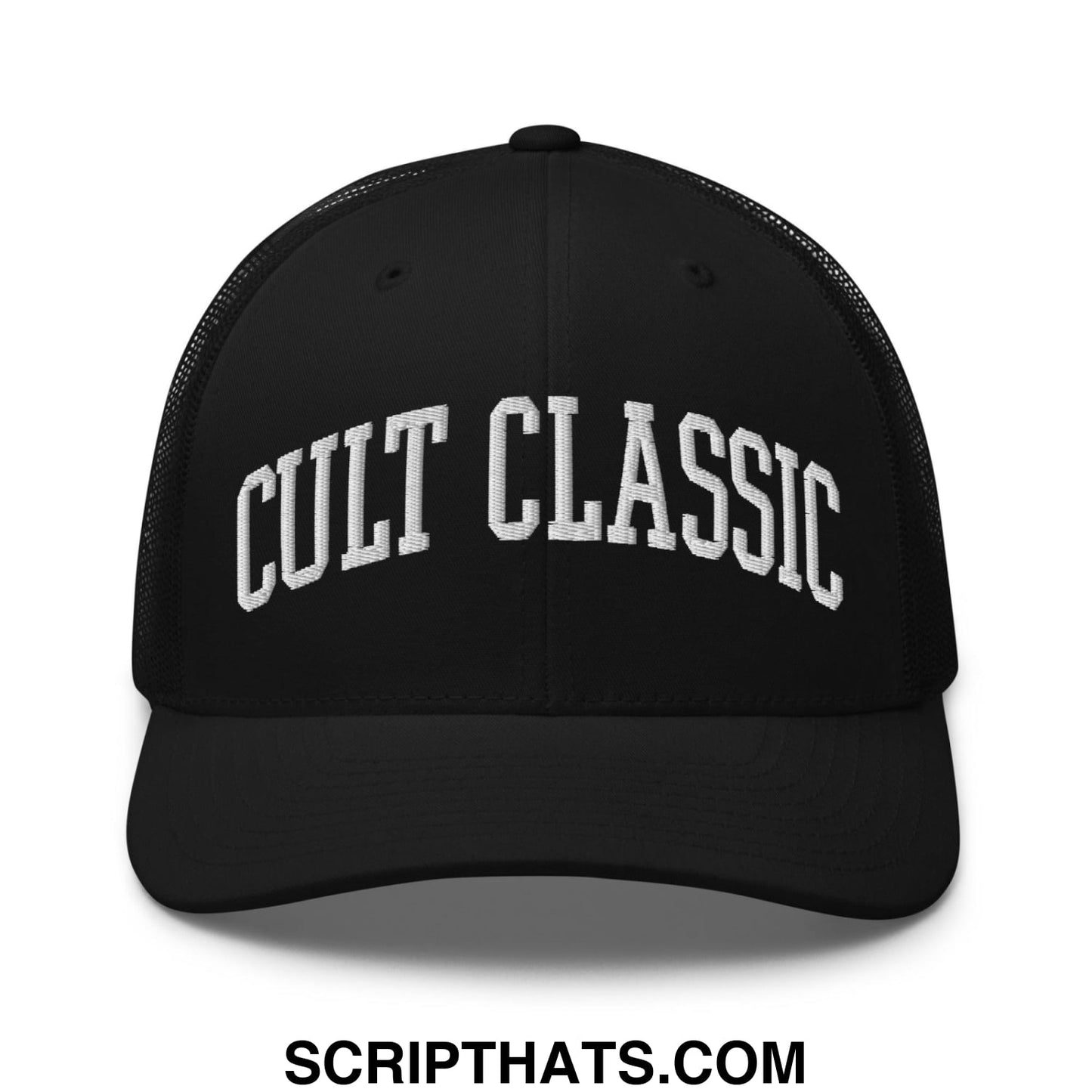 Cult Classic Embroidered Mesh Trucker Hat Black