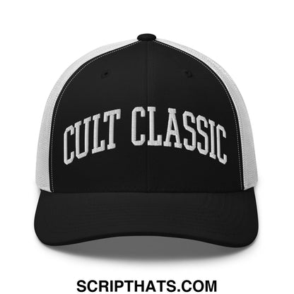Cult Classic Embroidered Mesh Trucker Hat Black White