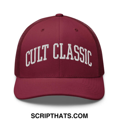 Cult Classic Embroidered Mesh Trucker Hat Cranberry