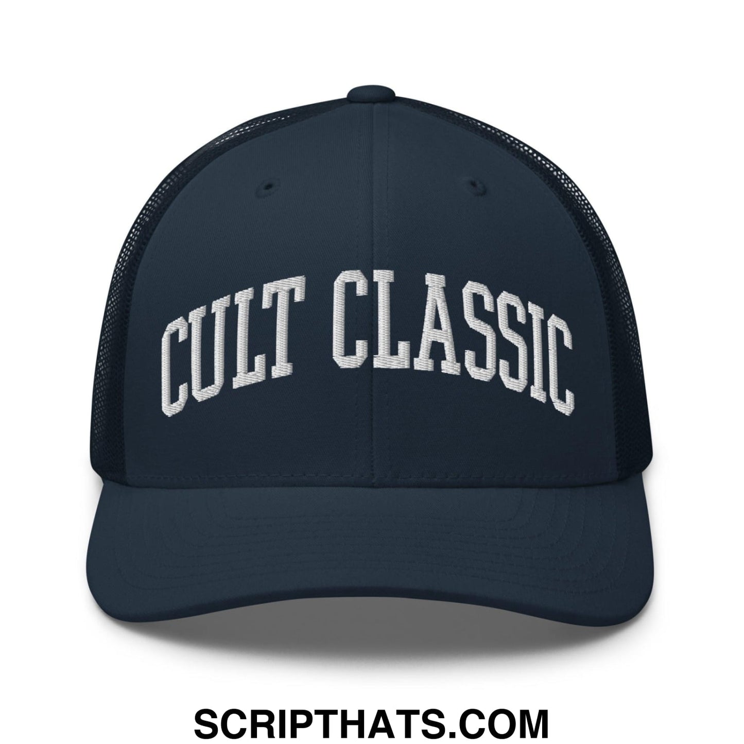 Cult Classic Embroidered Mesh Trucker Hat Navy
