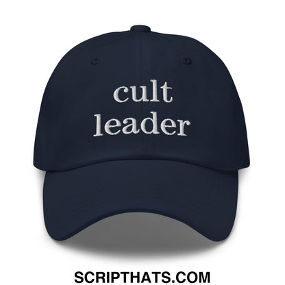Cult Leader Embroidered Unstructured Dad Hat Navy