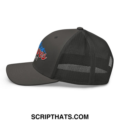 Curves Right Embroidered Mesh Trucker Hat Charcoal