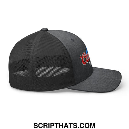 Curves Right Embroidered Mesh Trucker Hat Dark Heather Gray