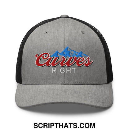 Curves Right Embroidered Mesh Trucker Hat Heather Black