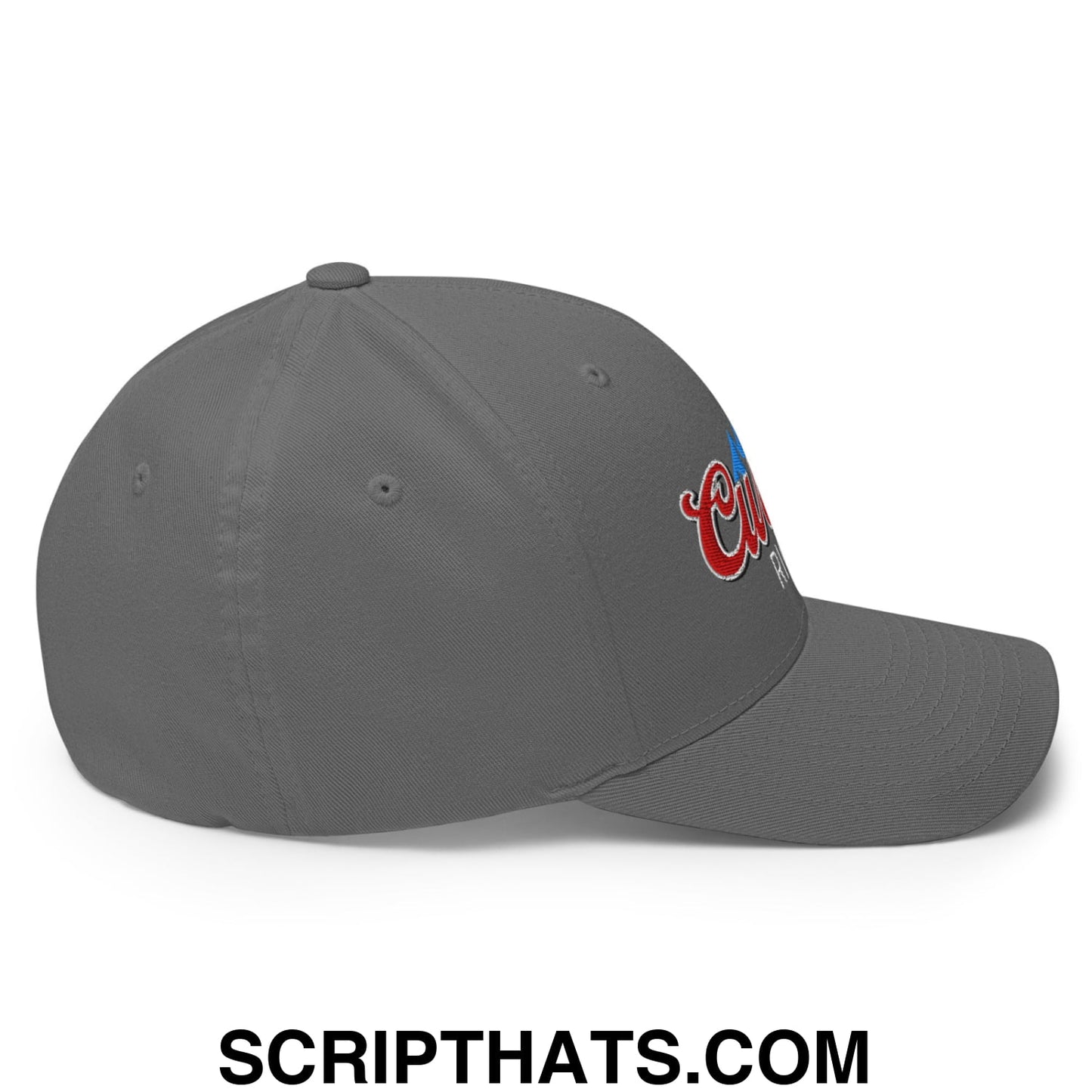 Curves Right Embroidered Stretch Fit Golf Hat Grey