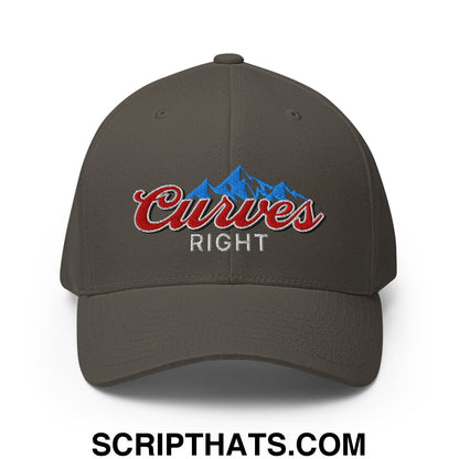 Curves Right Embroidered Stretch Fit Golf Hat Dark Grey