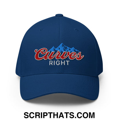 Curves Right Embroidered Stretch Fit Golf Hat Royal Blue