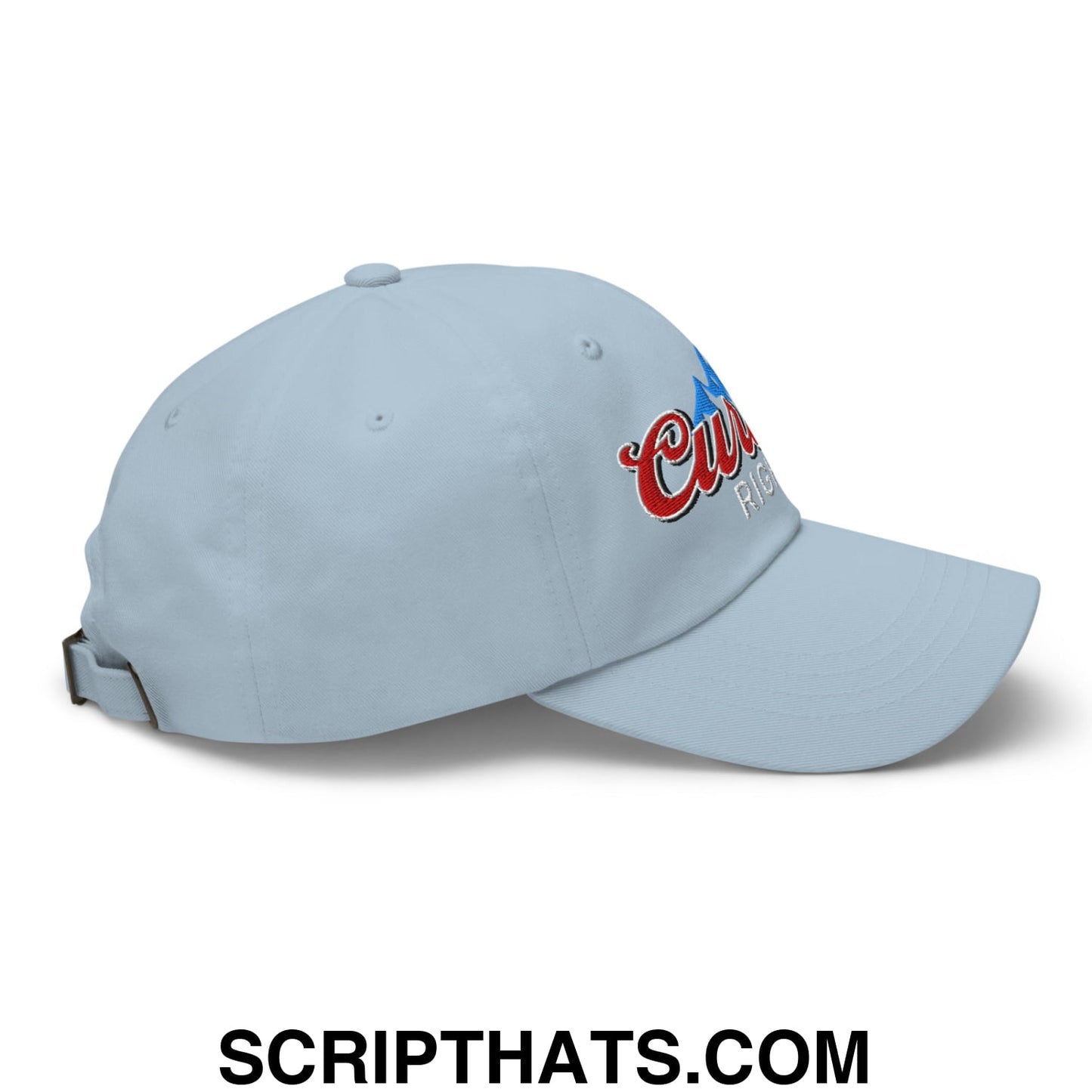 Curves Right Embroidered Unstructured Golf Dad Hat Light Blue