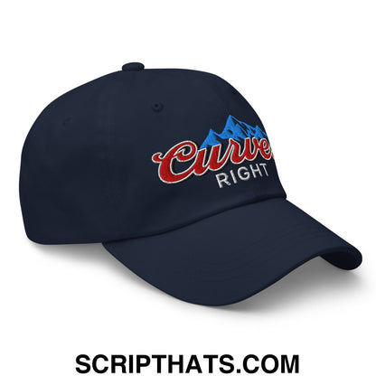 Curves Right Embroidered Unstructured Golf Dad Hat Navy