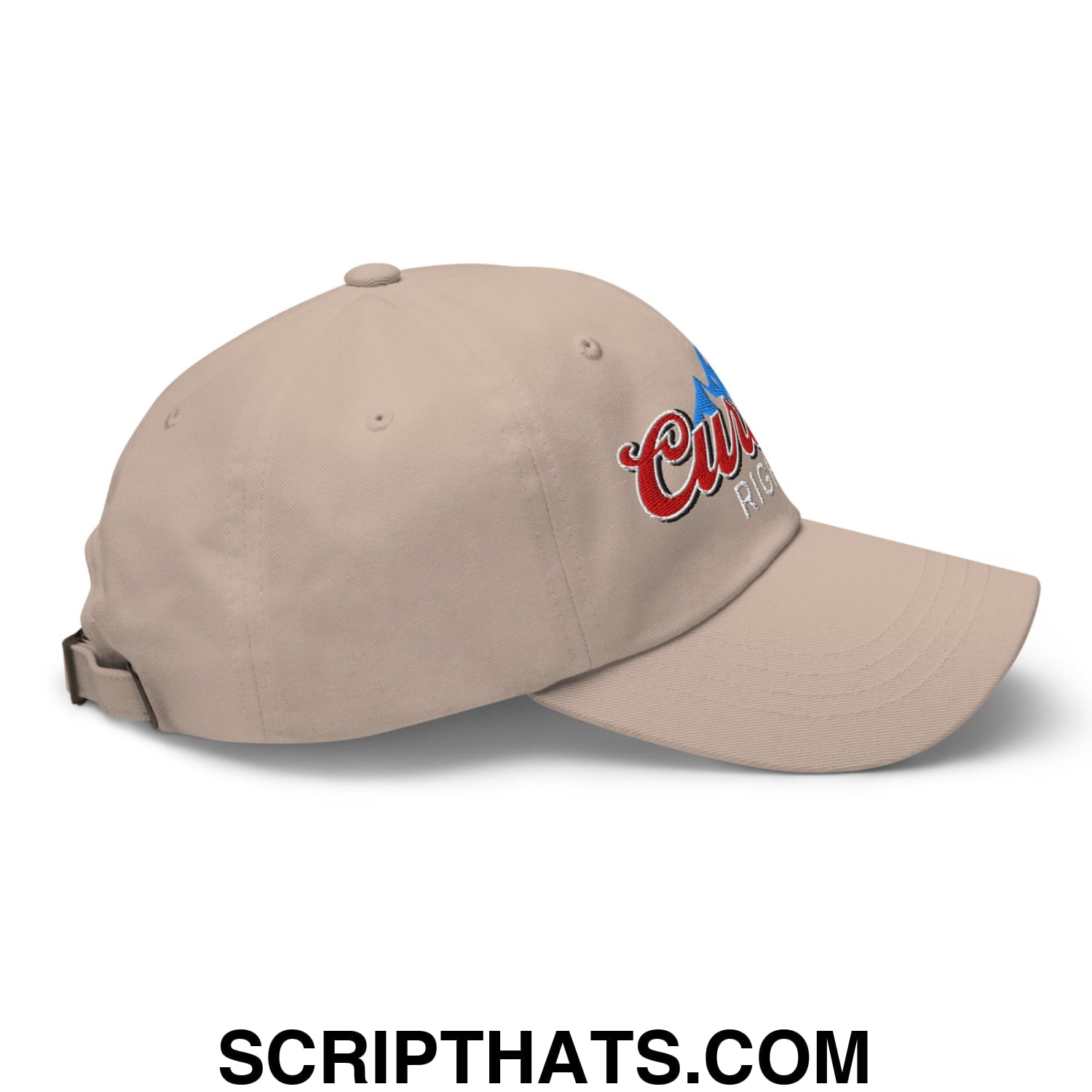 Curves Right Embroidered Unstructured Golf Dad Hat Stone