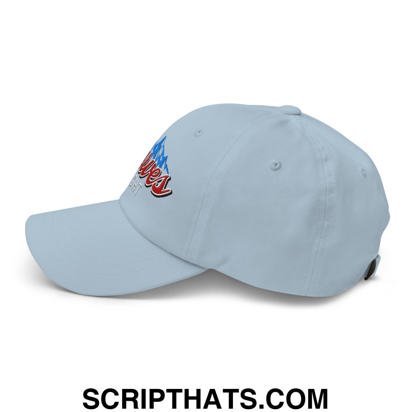 Curves Right Embroidered Unstructured Golf Dad Hat Light Blue