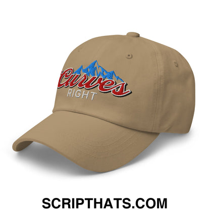 Curves Right Embroidered Unstructured Golf Dad Hat Khaki