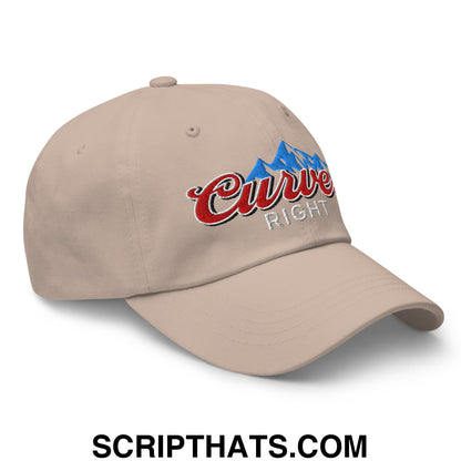 Curves Right Embroidered Unstructured Golf Dad Hat Stone