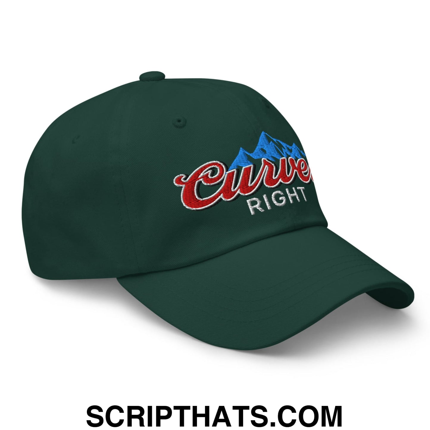 Curves Right Embroidered Unstructured Golf Dad Hat Spruce