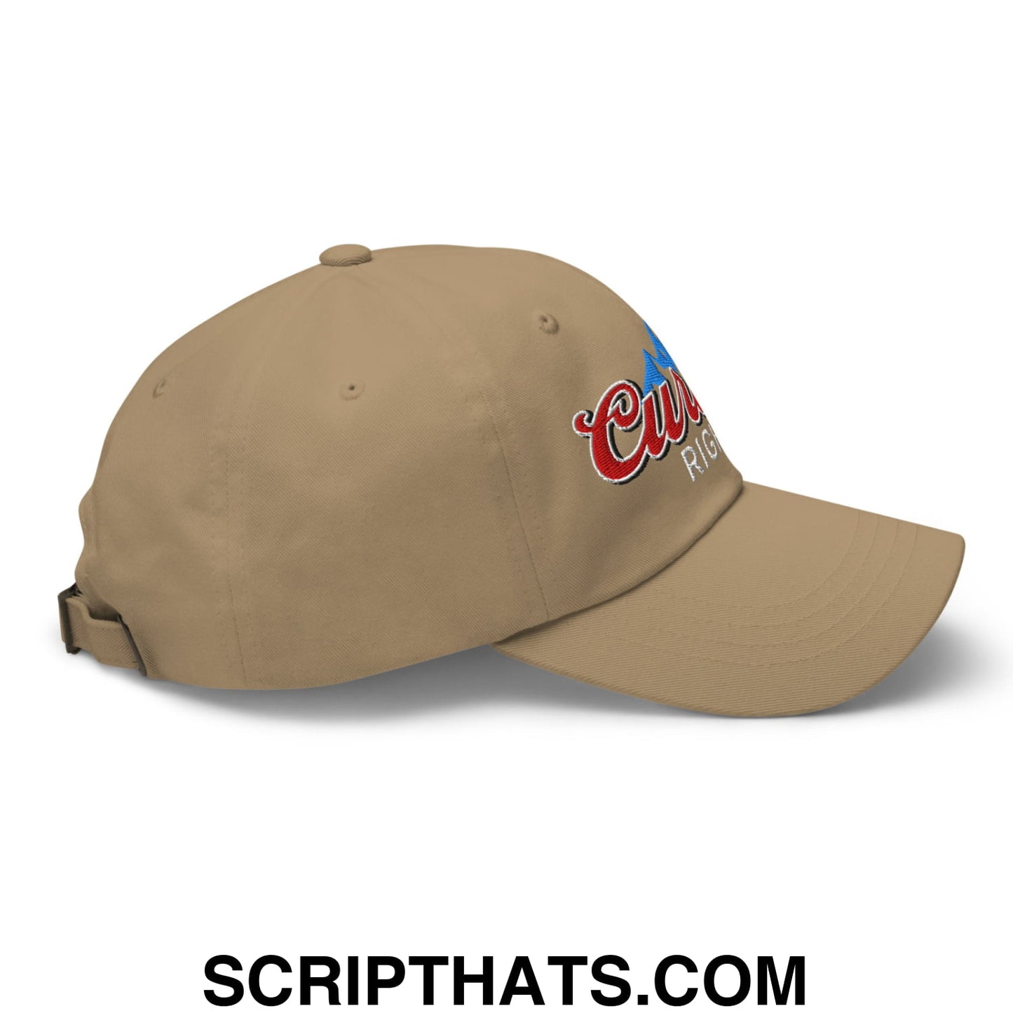 Curves Right Embroidered Unstructured Golf Dad Hat Khaki