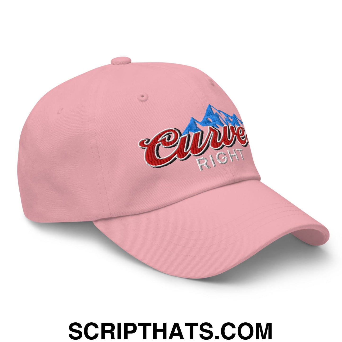 Curves Right Embroidered Unstructured Golf Dad Hat Pink