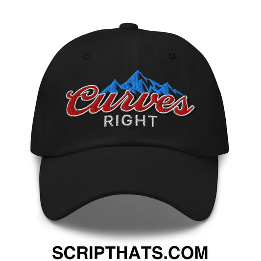 Curves Right Embroidered Unstructured Golf Dad Hat Black