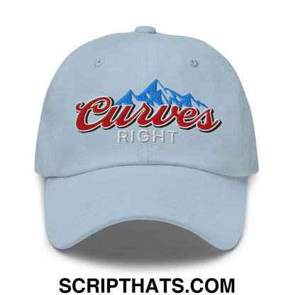 Curves Right Embroidered Unstructured Golf Dad Hat Light Blue