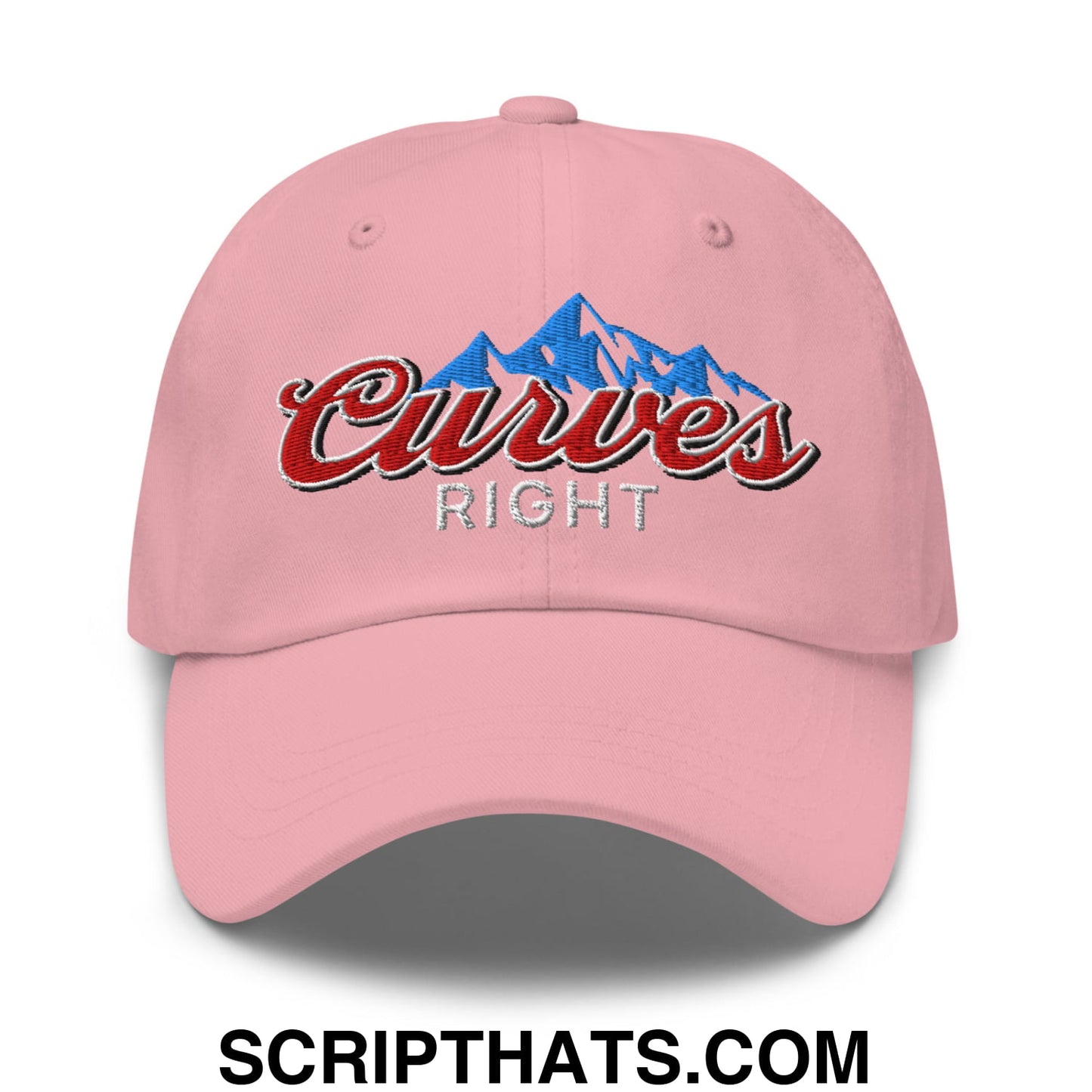 Curves Right Embroidered Unstructured Golf Dad Hat Pink