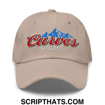 Curves Right Embroidered Unstructured Golf Dad Hat Stone
