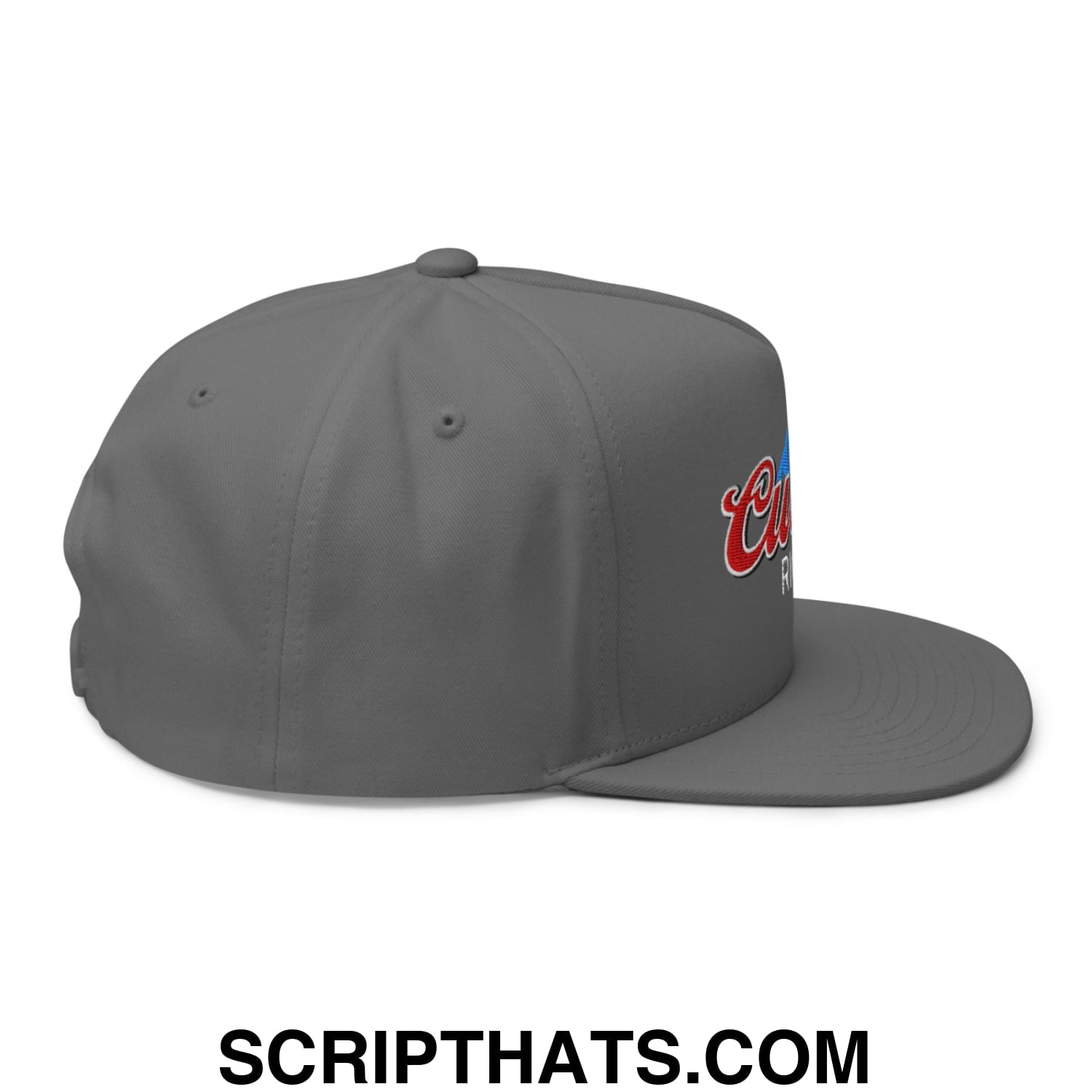 Curves Right Flat Brim Bill 5 Panel Golf Snapback Hat Grey