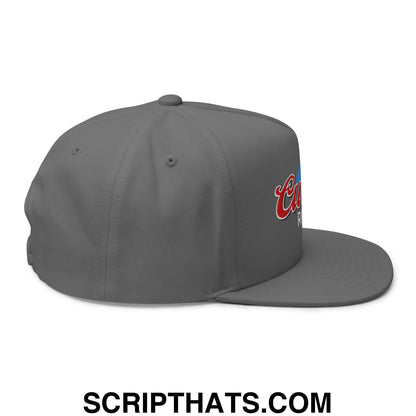 Curves Right Flat Brim Bill 5 Panel Golf Snapback Hat Grey