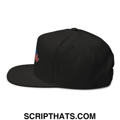 Curves Right Flat Brim Bill 5 Panel Golf Snapback Hat Black