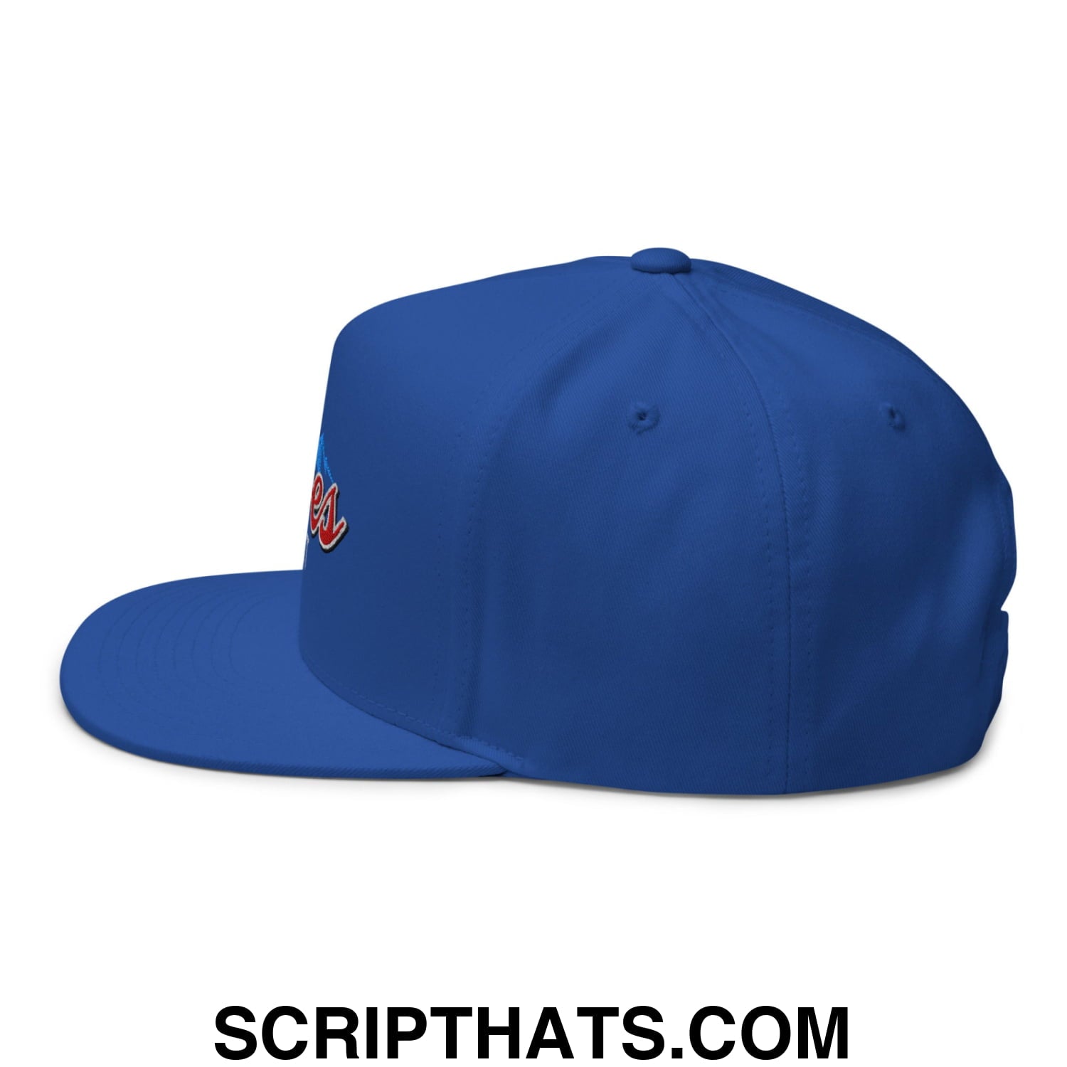 Curves Right Flat Brim Bill 5 Panel Golf Snapback Hat Royal Blue