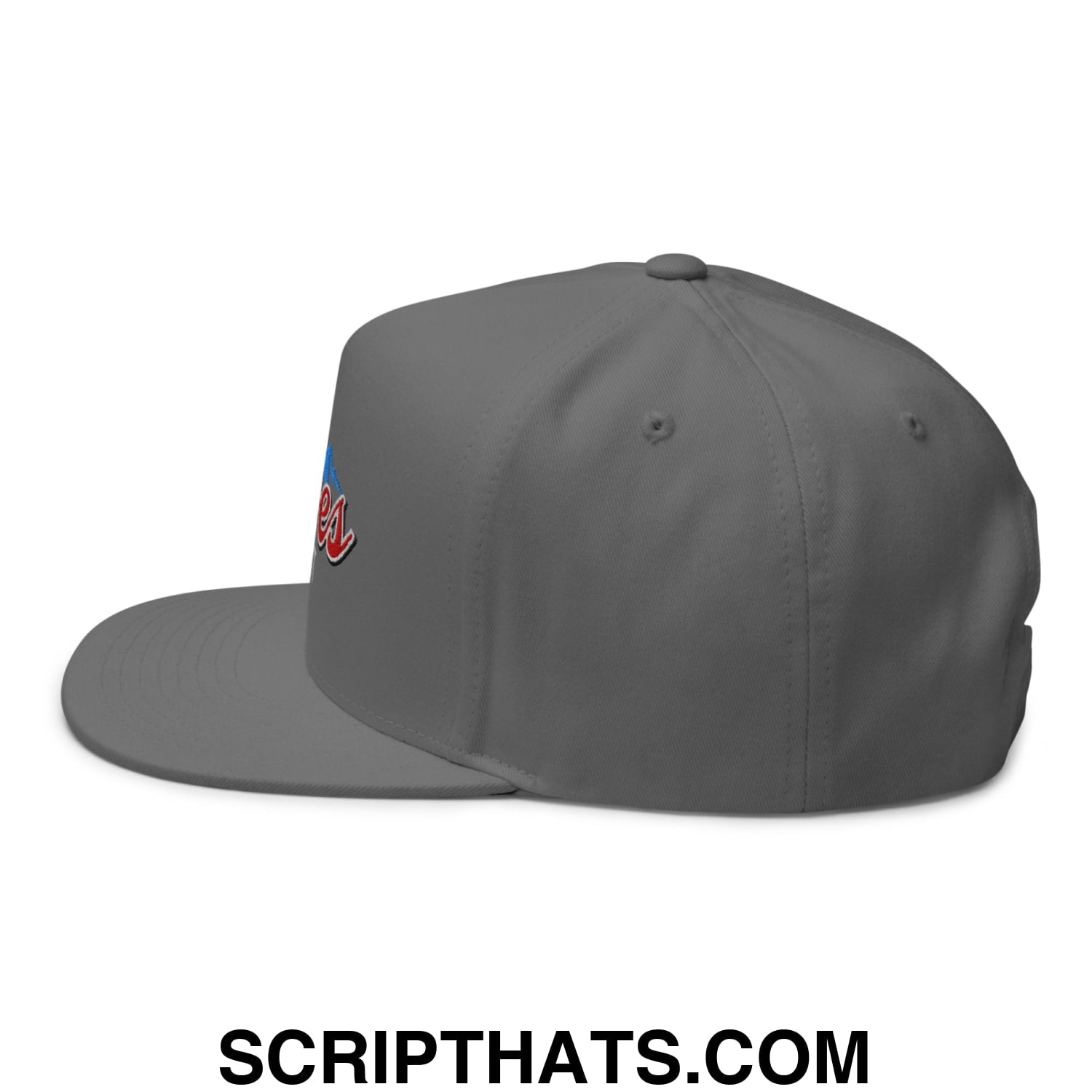 Curves Right Flat Brim Bill 5 Panel Golf Snapback Hat Grey