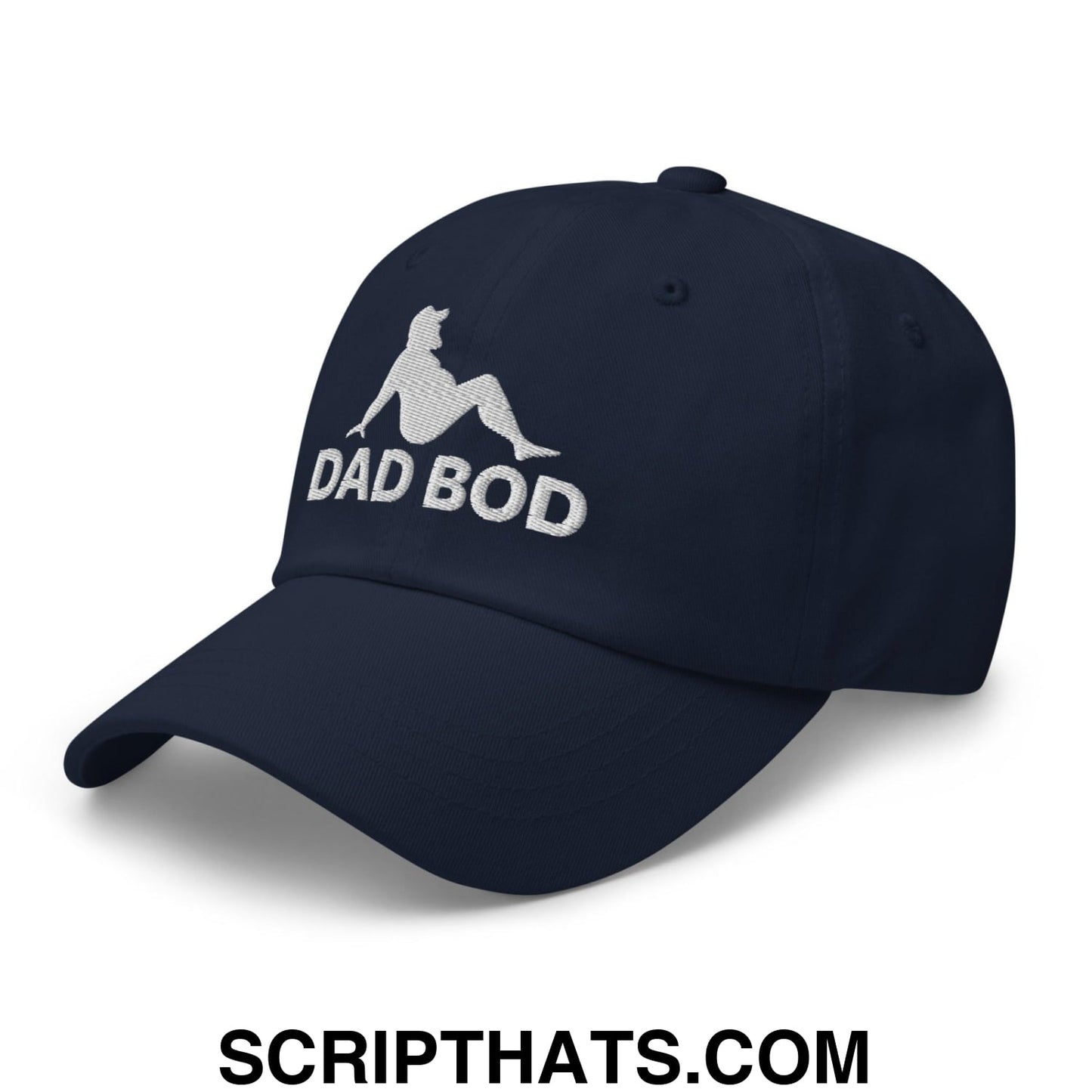 Dad Bod Mud Flap Silhouette Embroidered Dad Hat Navy