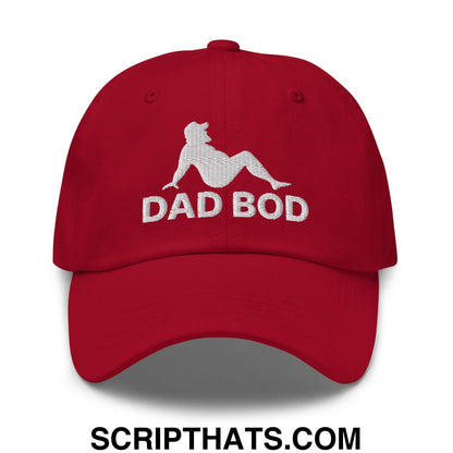 Dad Bod Mud Flap Silhouette Embroidered Dad Hat Cranberry