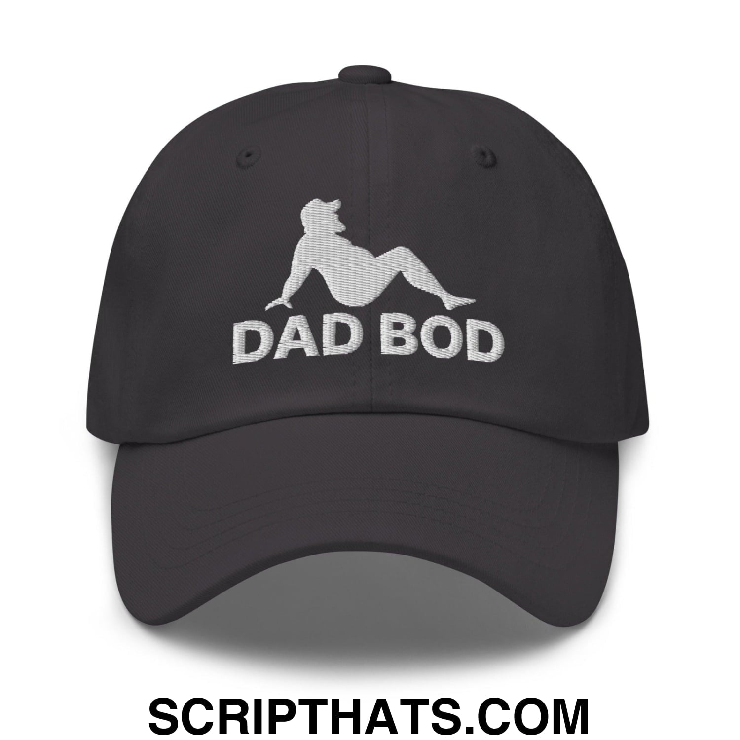 Dad Bod Mud Flap Silhouette Embroidered Dad Hat Dark Grey