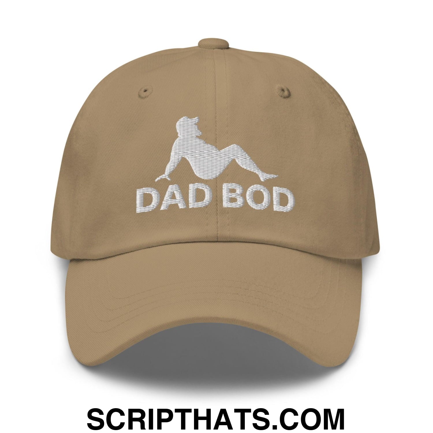 Dad Bod Mud Flap Silhouette Embroidered Dad Hat Khaki