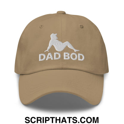 Dad Bod Mud Flap Silhouette Embroidered Dad Hat Khaki