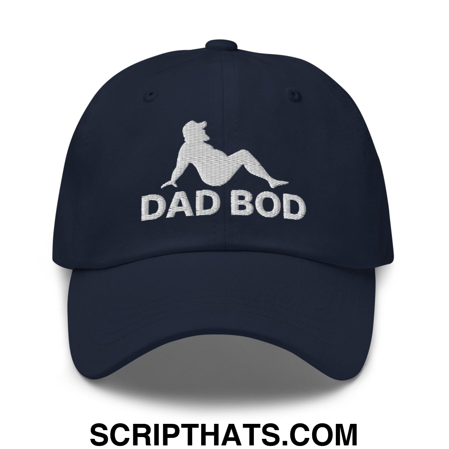 Dad Bod Mud Flap Silhouette Embroidered Dad Hat Navy