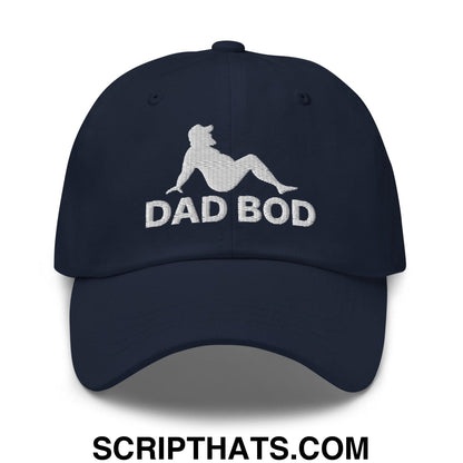 Dad Bod Mud Flap Silhouette Embroidered Dad Hat Navy