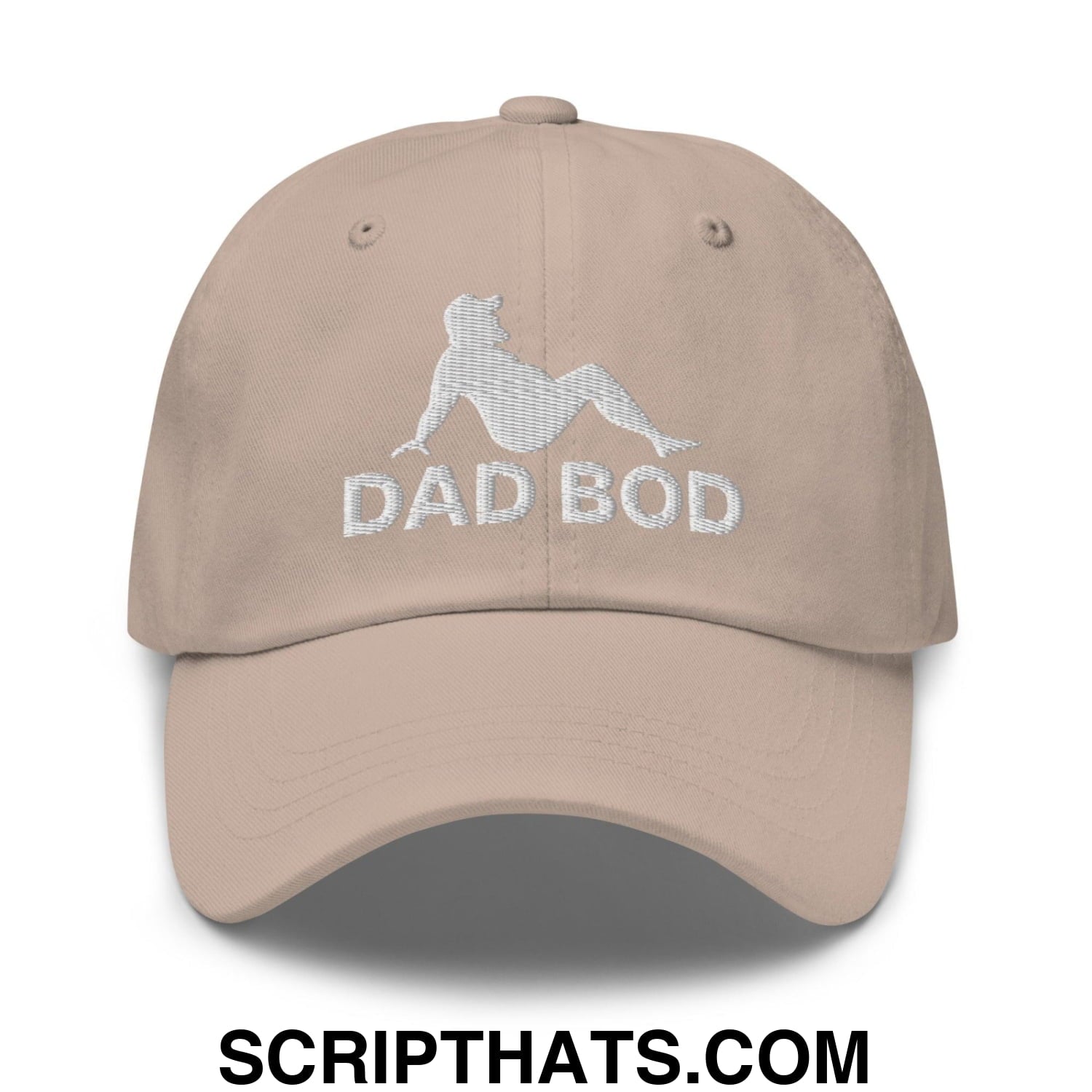 Dad Bod Mud Flap Silhouette Embroidered Dad Hat Stone