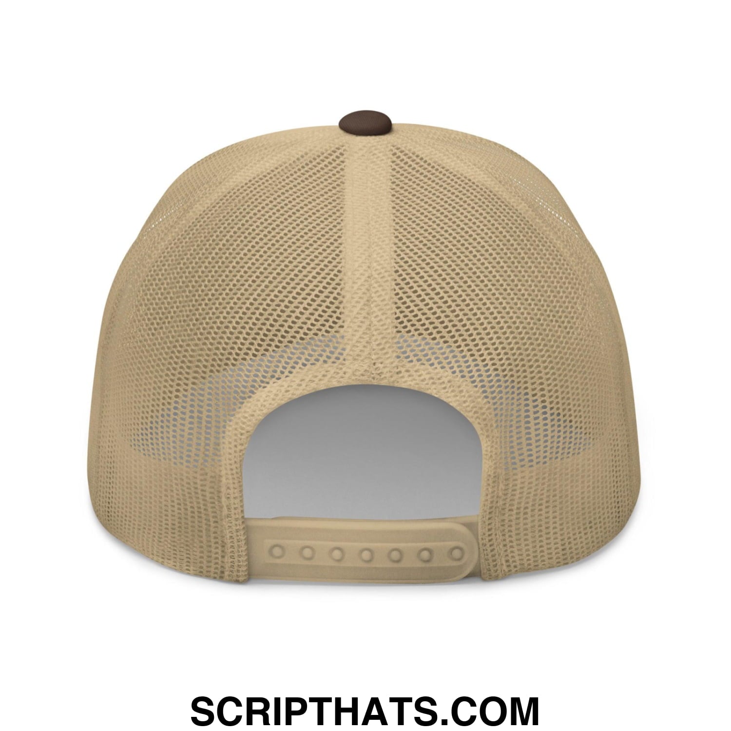Dad Bod Mud Flap Silhouette Embroidered Mesh Trucker Hat Brown Khaki