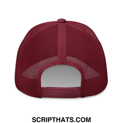 Dad Bod Mud Flap Silhouette Embroidered Mesh Trucker Hat Cranberry