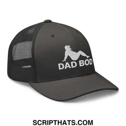 Dad Bod Mud Flap Silhouette Embroidered Mesh Trucker Hat Charcoal