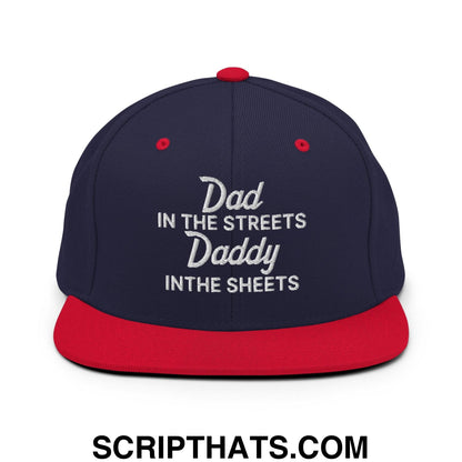 Dad In The Streets Daddy In The Sheets II Snapback Hat Navy Red