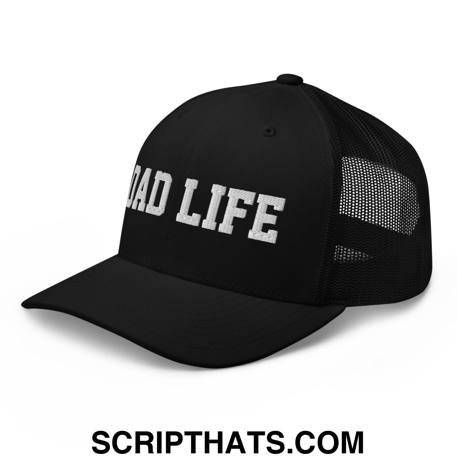 Dad Life Embroidered Mesh Trucker Hat Black