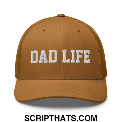 Dad Life Embroidered Mesh Trucker Hat Caramel