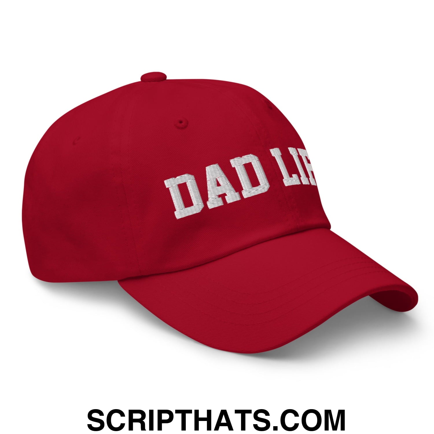 Dad Life Embroidered Unstructured Dad Hat Cranberry