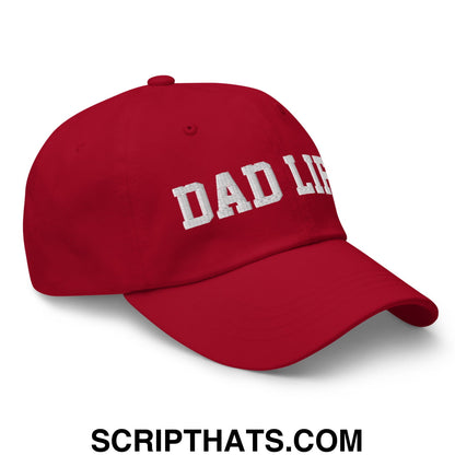 Dad Life Embroidered Unstructured Dad Hat Cranberry