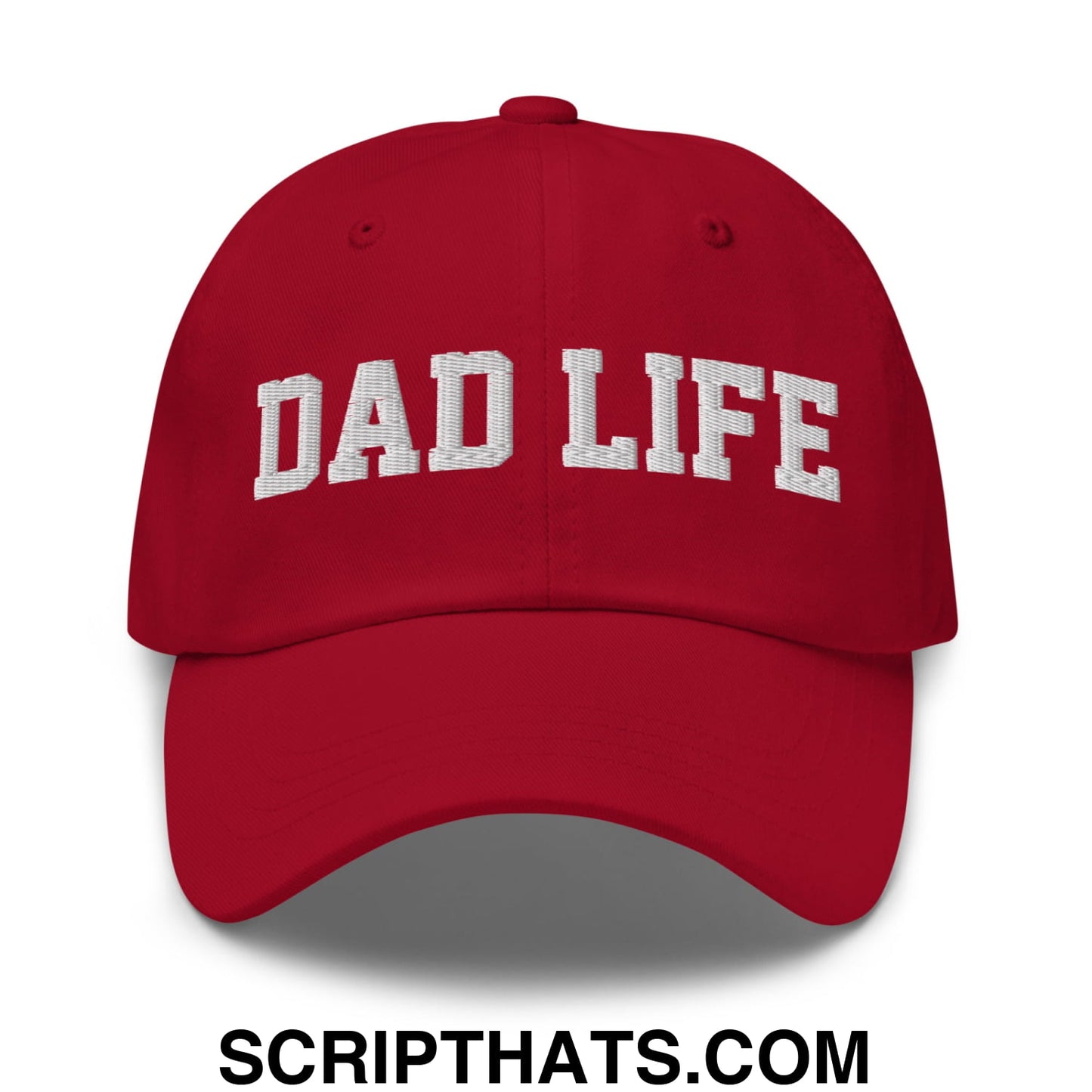 Dad Life Embroidered Unstructured Dad Hat Cranberry