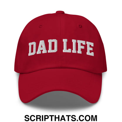 Dad Life Embroidered Unstructured Dad Hat Cranberry