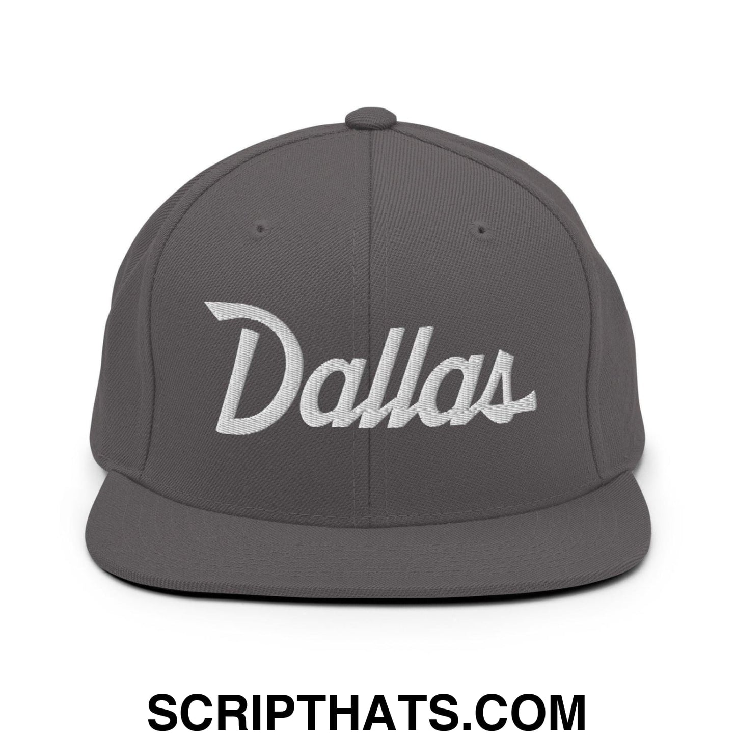 Dallas Script Snapback Hat Dark Grey