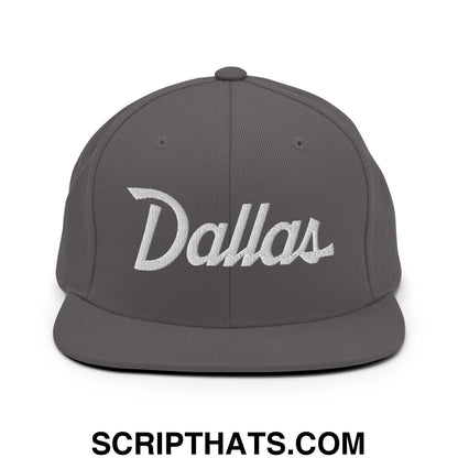 Dallas Script Snapback Hat Dark Grey